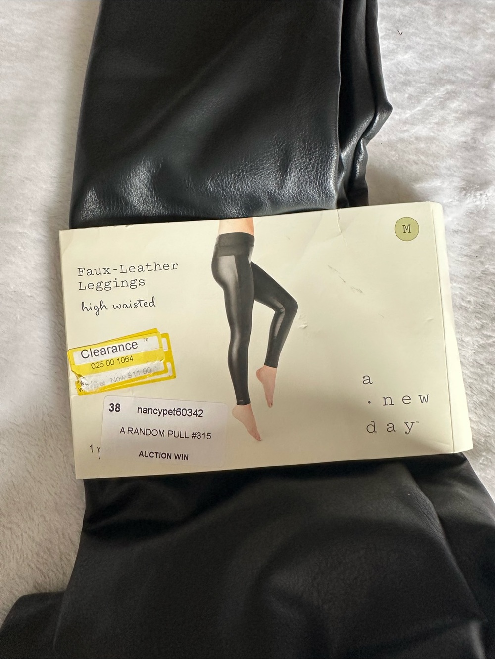 a new day Black Faux-Leather High Waisted Leggings